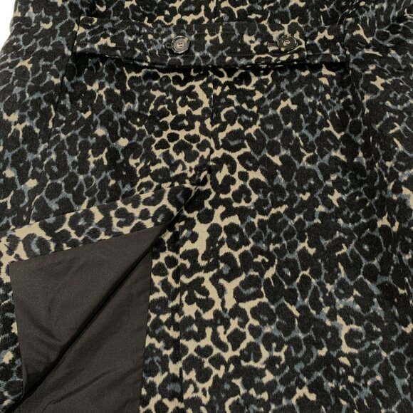 Ann Taylor LOFT Coat Women's Sz XL Mid Length Cheetah Animal Print Black Goth - Picture 15 of 15